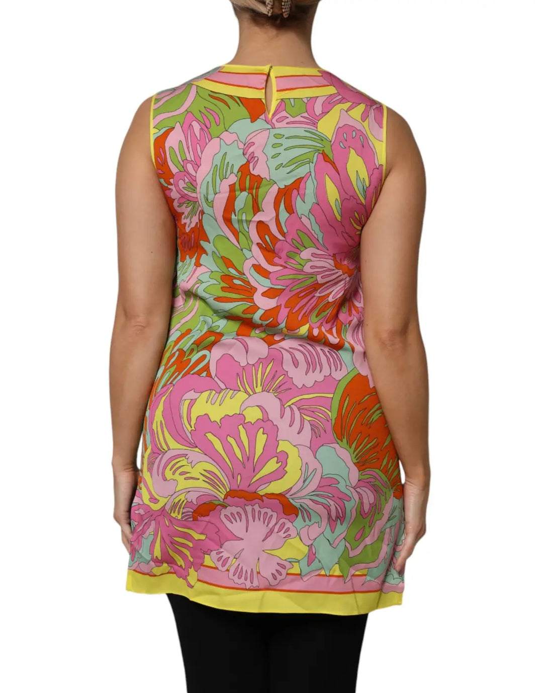 Dolce &amp; Gabbana Multicolor Floral Roundneck Sleeveless Top