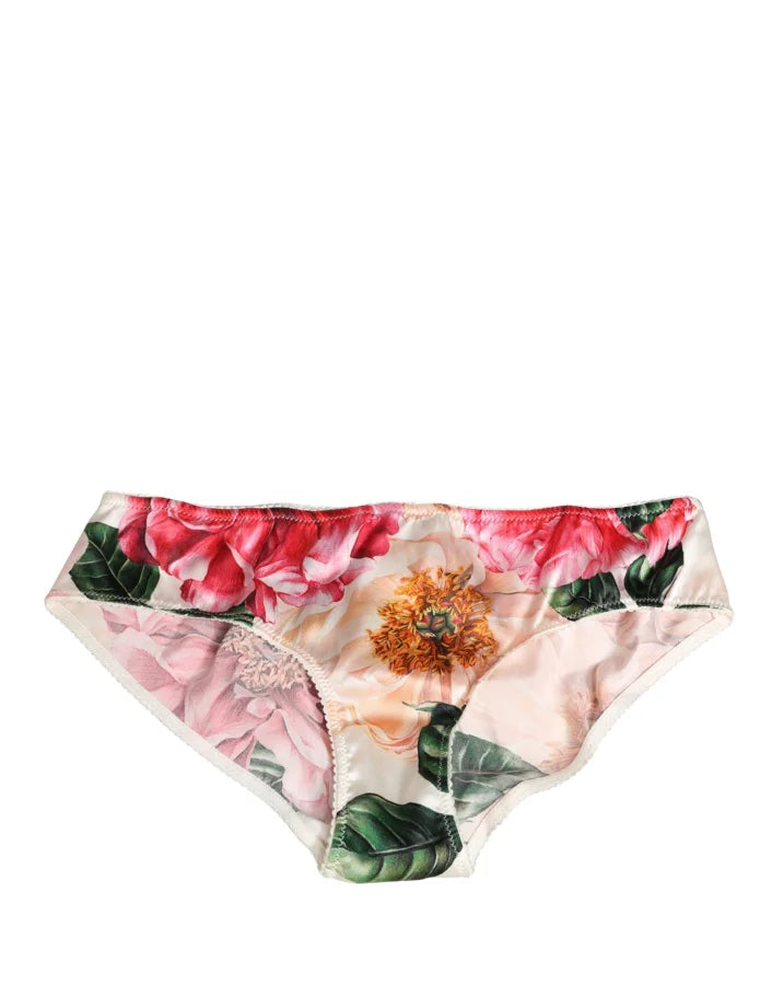 Dolce &amp; Gabbana Multicolor Floral Silk Brief Panty Underwear