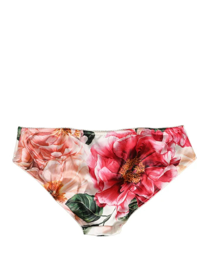 Dolce &amp; Gabbana Multicolor Floral Silk Brief Panty Underwear