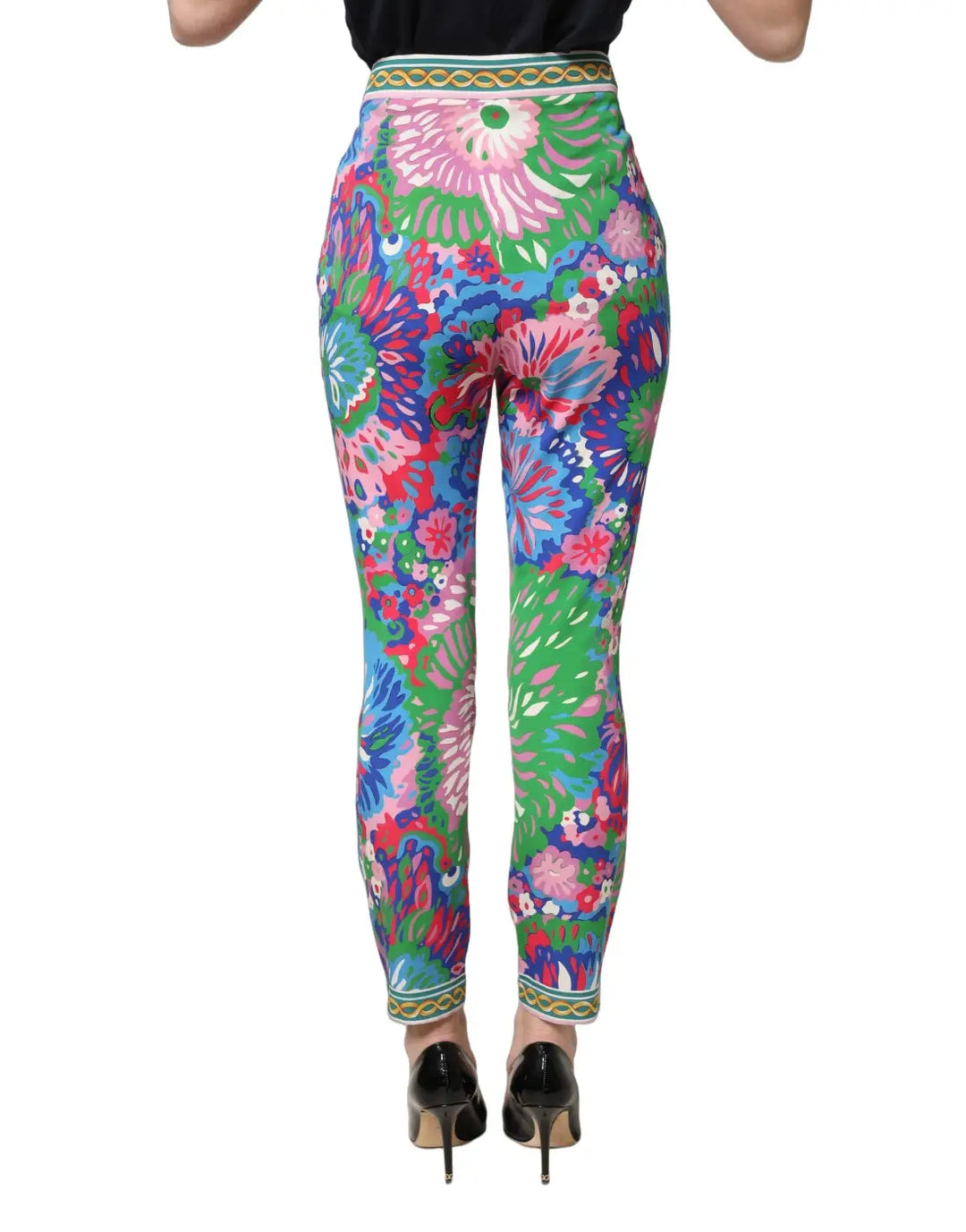 Dolce &amp; Gabbana Multicolor Floral Stretch Jersey Leggings Pants