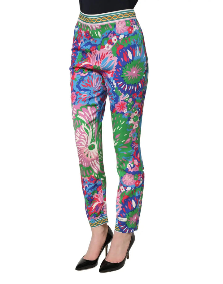 Dolce &amp; Gabbana Multicolor Floral Stretch Jersey Leggings Pants