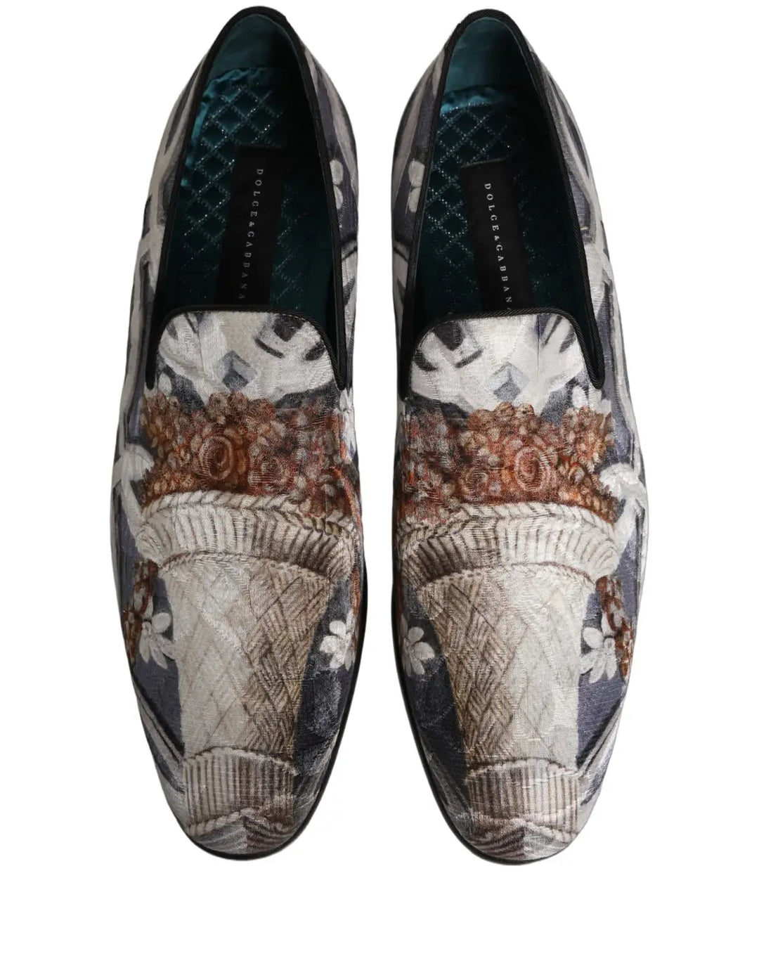 Dolce &amp; Gabbana Multicolor Floral Tapestry Embroidery Loafer Shoes