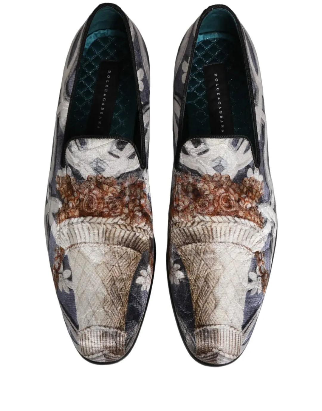 Dolce &amp; Gabbana Multicolor Floral Tapestry Embroidery Loafer Shoes