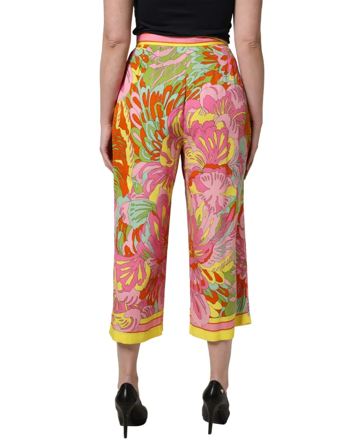 Dolce &amp; Gabbana Multicolor FloralPrint Cropped Trouser Pants
