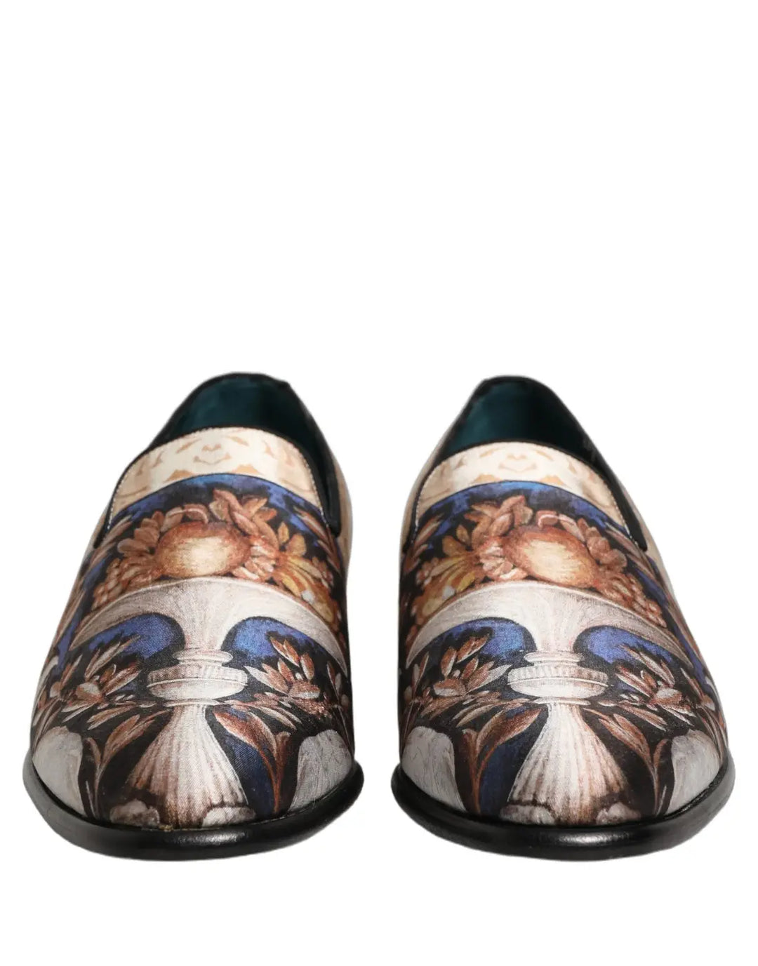 Dolce &amp; Gabbana Multicolor Fruit Print Velvet Loafers Shoes