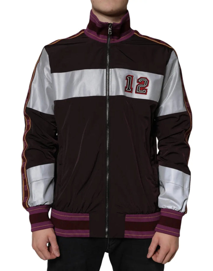 Dolce &amp; Gabbana Multicolor Full Zip Jersey Men Bomber Jacket