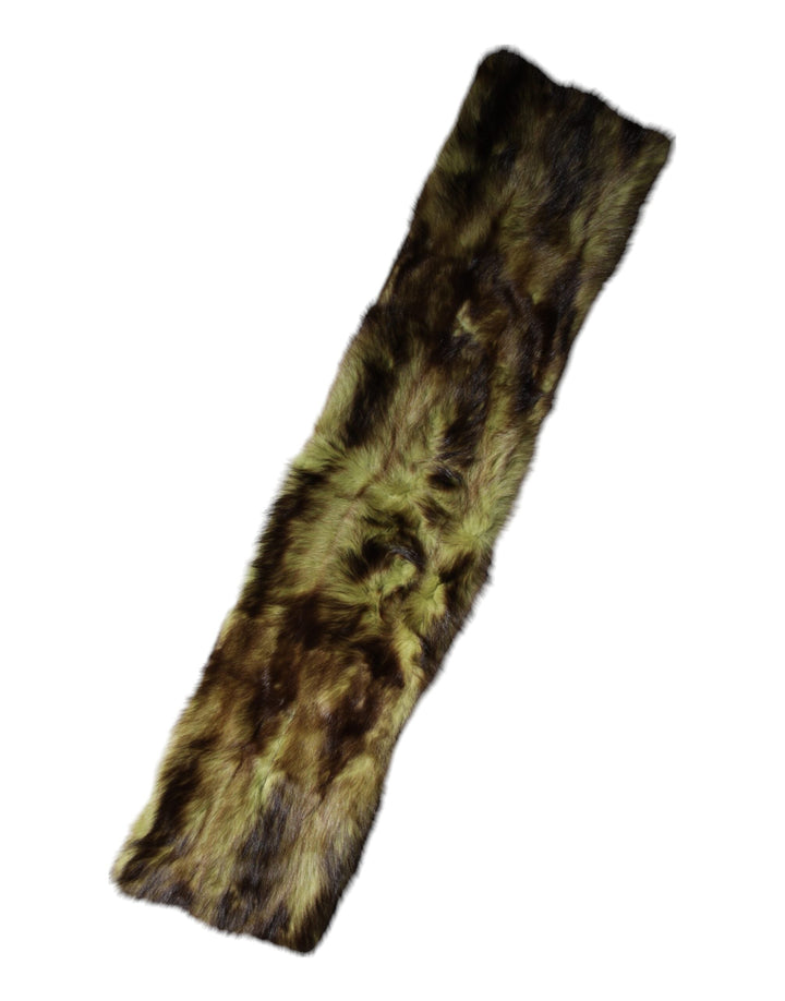 Dolce &amp; Gabbana Multicolor Fur Shawl Neck Wrap Cover Collar Scarf