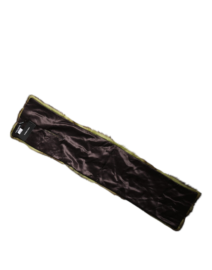 Dolce &amp; Gabbana Multicolor Fur Shawl Neck Wrap Cover Collar Scarf