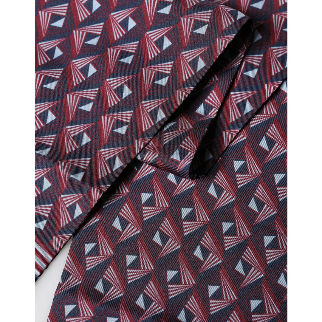Dolce &amp; Gabbana Multicolor Geometric Pattern Silk Fringe 142cm X 15cm Scarf