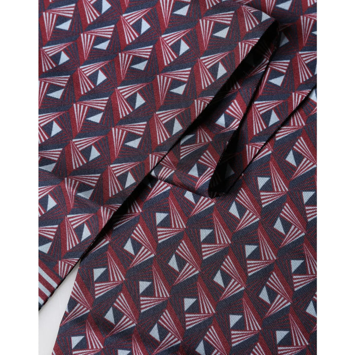 Dolce &amp; Gabbana Multicolor Geometric Pattern Silk Fringe 142cm X 15cm Scarf