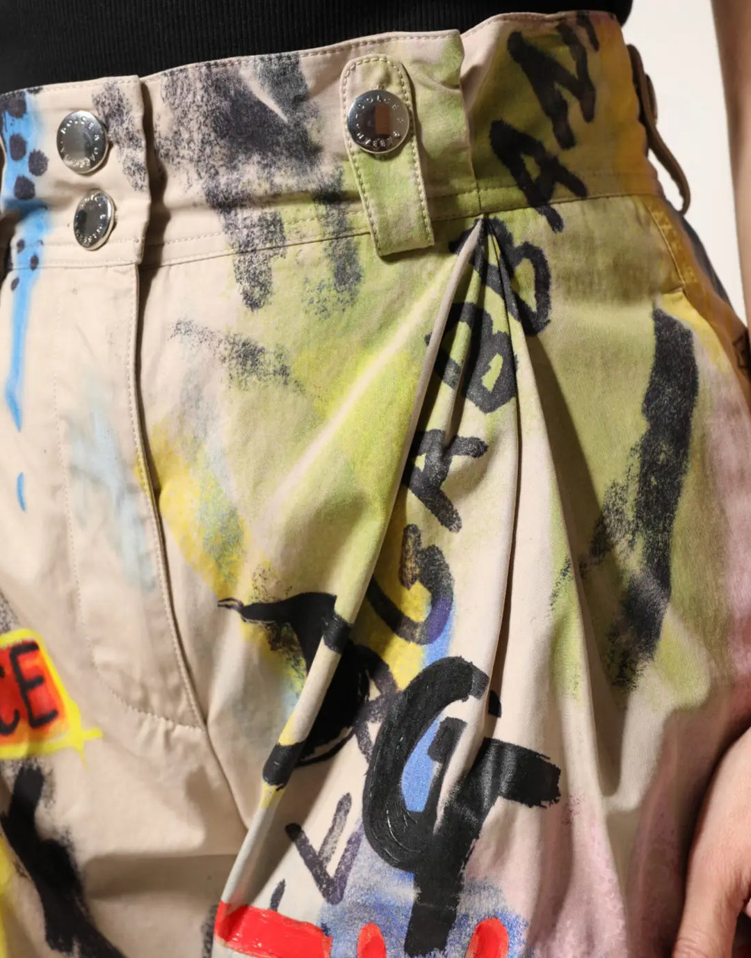 Dolce &amp; Gabbana Multicolor Graffiti HighWaist Bermuda Shorts