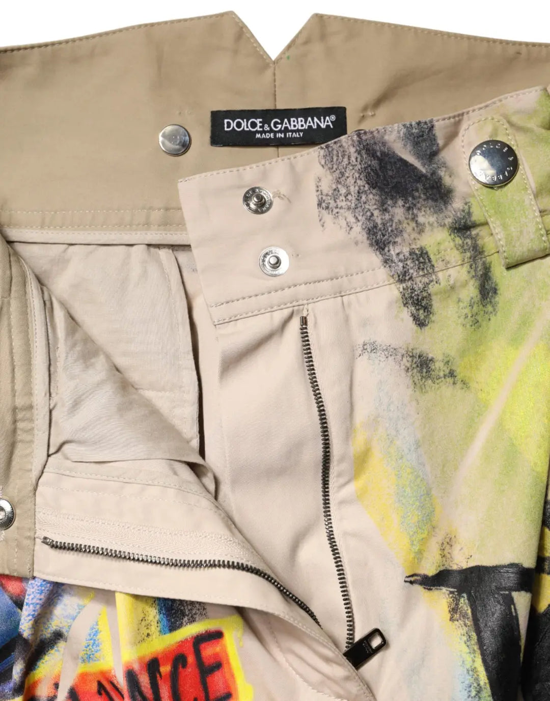 Dolce &amp; Gabbana Multicolor Graffiti HighWaist Bermuda Shorts