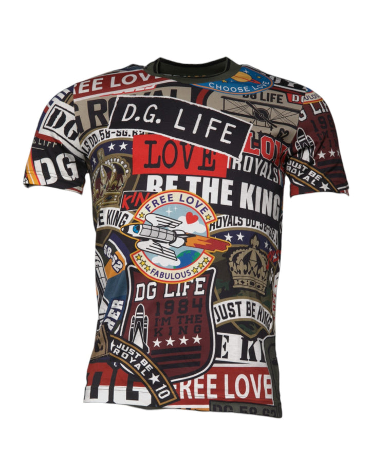 Dolce &amp; Gabbana Multicolor Graphic Print Cotton Crew Neck T-shirt