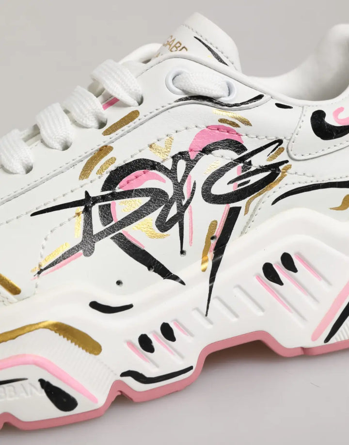 Dolce &amp; Gabbana Multicolor Hand Painted DAYMASTER Sneaker Shoes