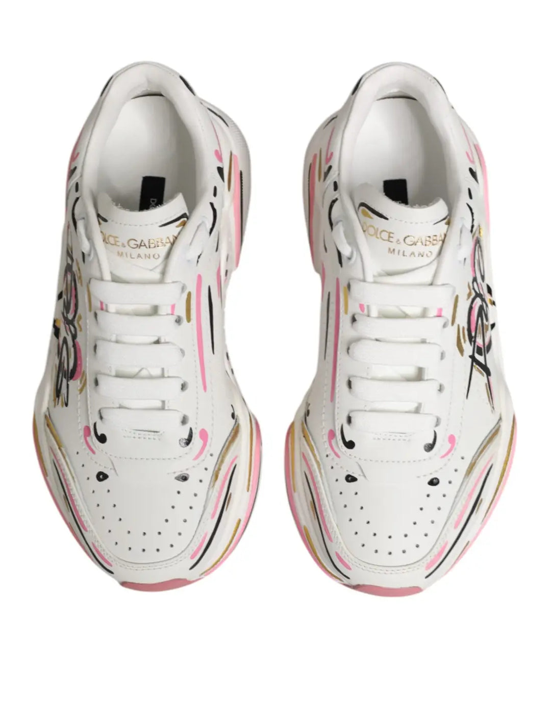 Dolce &amp; Gabbana Multicolor Hand Painted DAYMASTER Sneaker Shoes