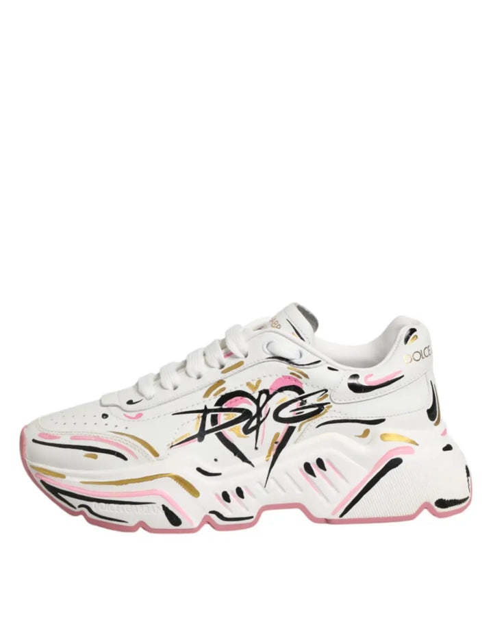 Dolce &amp; Gabbana Multicolor Hand Painted DAYMASTER Sneaker Shoes