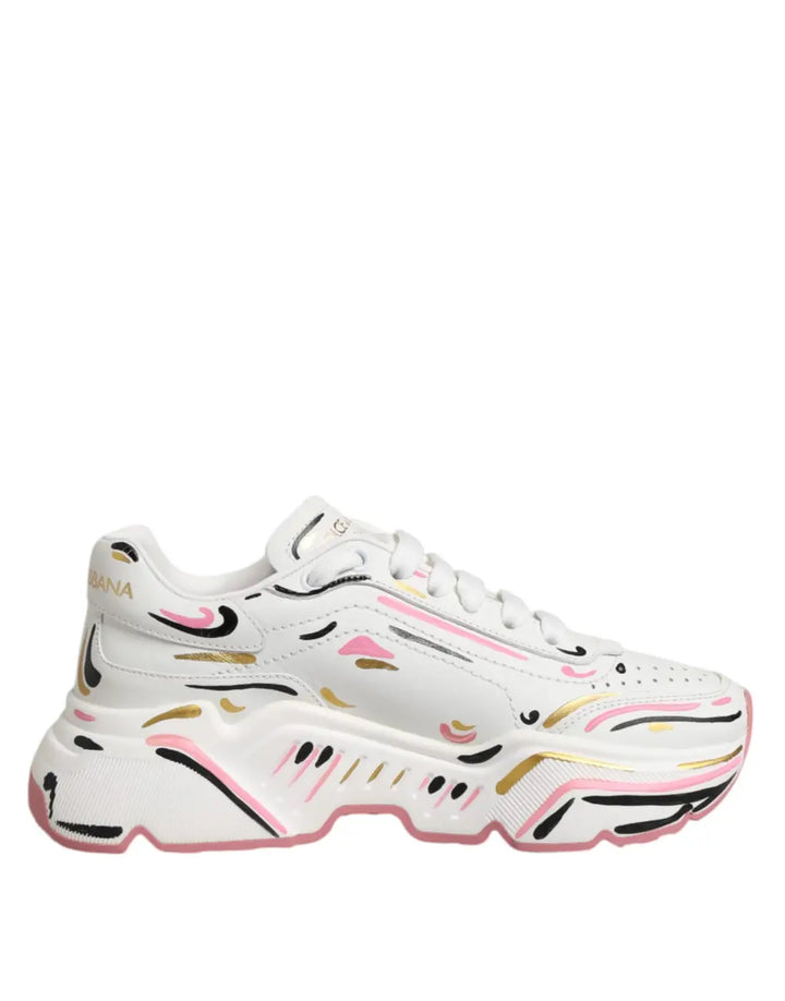 Dolce &amp; Gabbana Multicolor Hand Painted DAYMASTER Sneaker Shoes