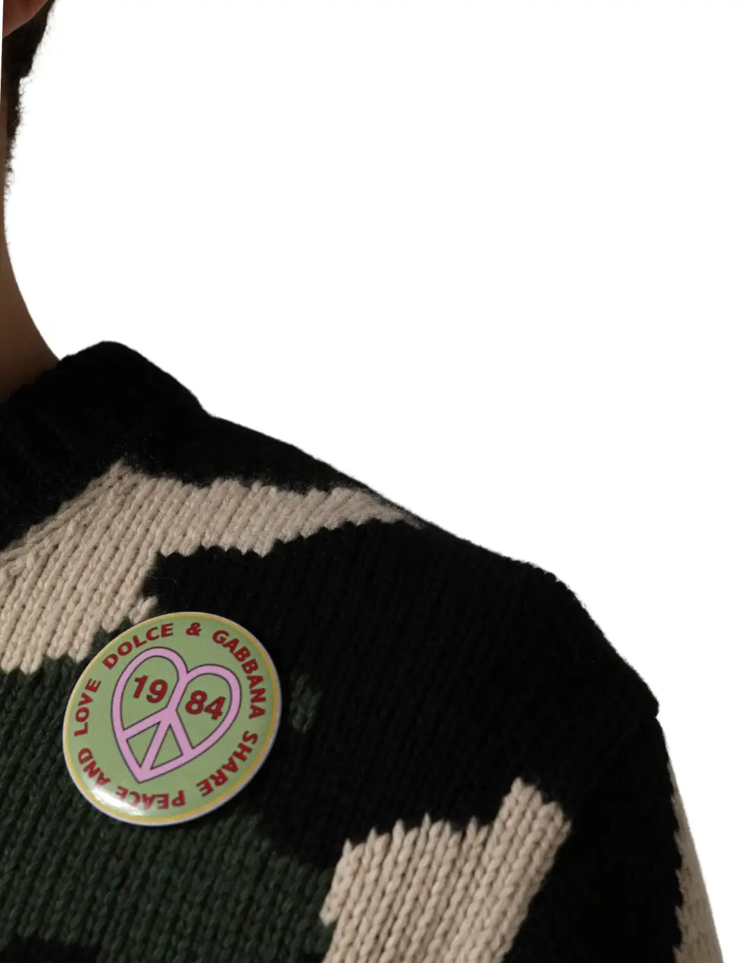 Dolce &amp; Gabbana Multicolor Intarsia-Knit Camouflage Pullover Sweater