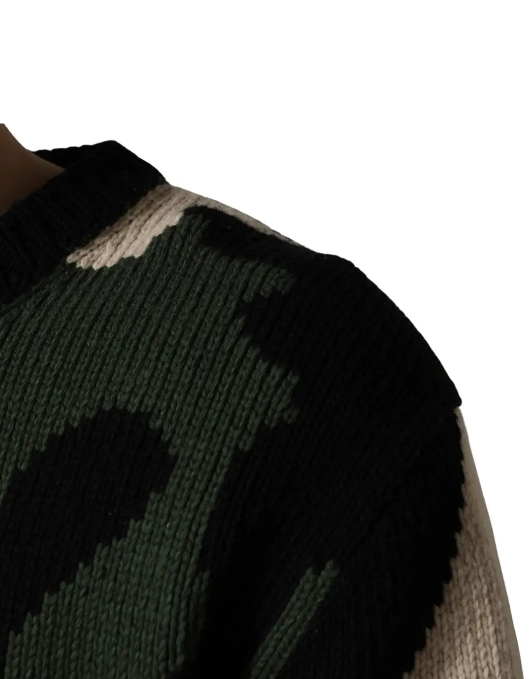 Dolce &amp; Gabbana Multicolor Intarsia Knit Camouflage Pullover Sweater
