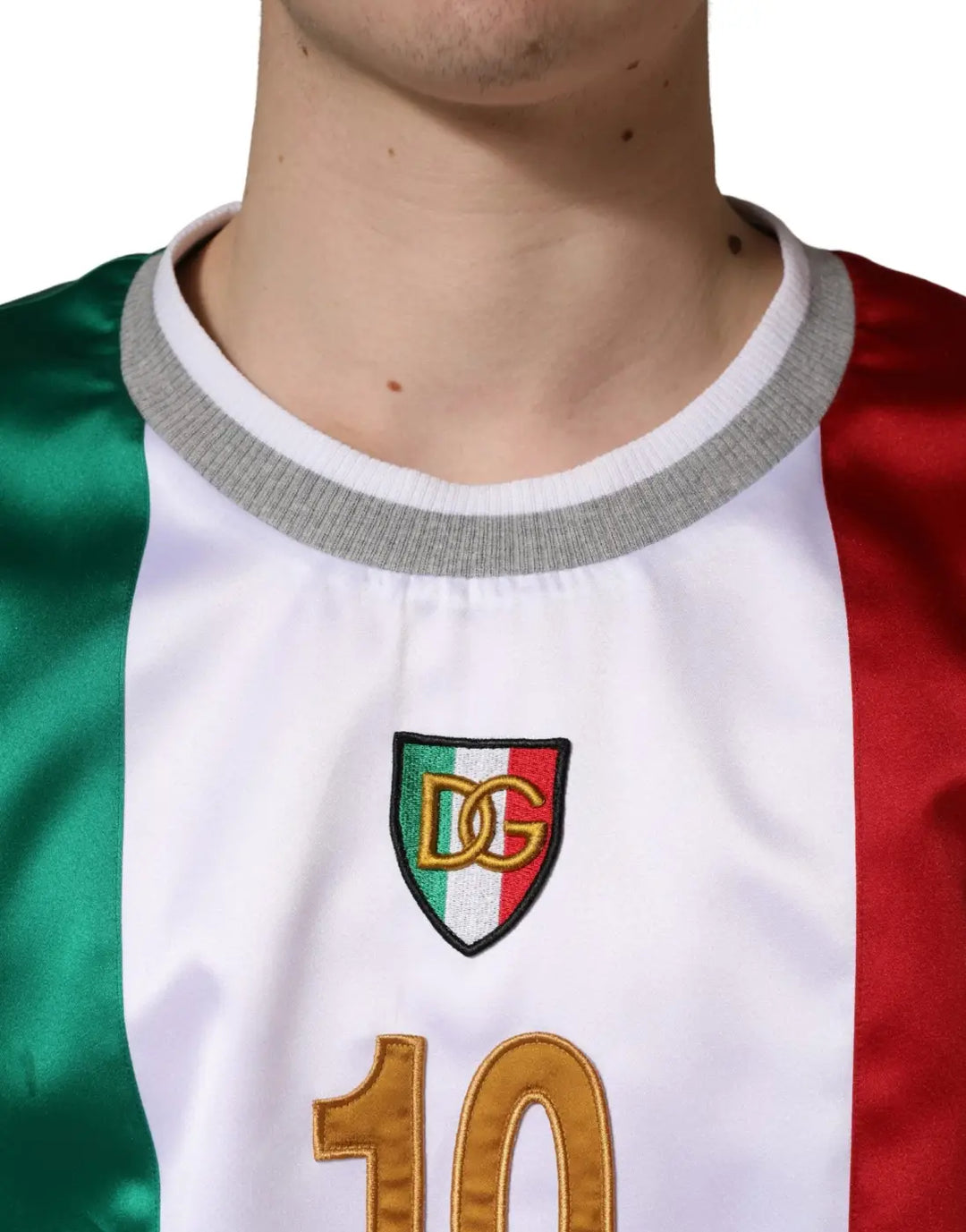 Dolce &amp; Gabbana Multicolor Italia DG Logo Satin Tank T-shirt