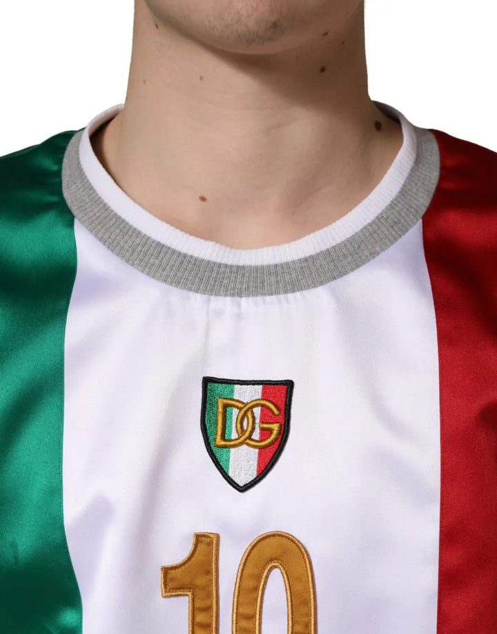 Dolce &amp; Gabbana Multicolor Italia DG Logo Satin Tank T-shirt