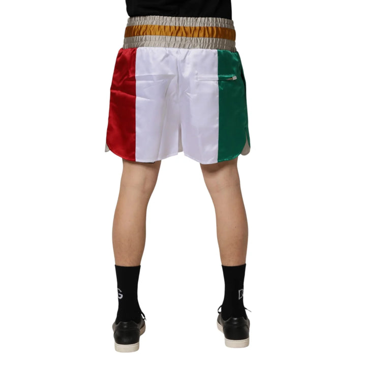 Dolce &amp; Gabbana Multicolor Italia Polyester Bermuda Shorts