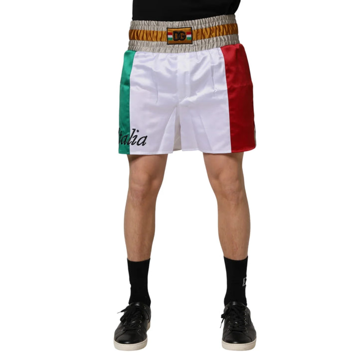 Dolce &amp; Gabbana Multicolor Italia Polyester Bermuda Shorts