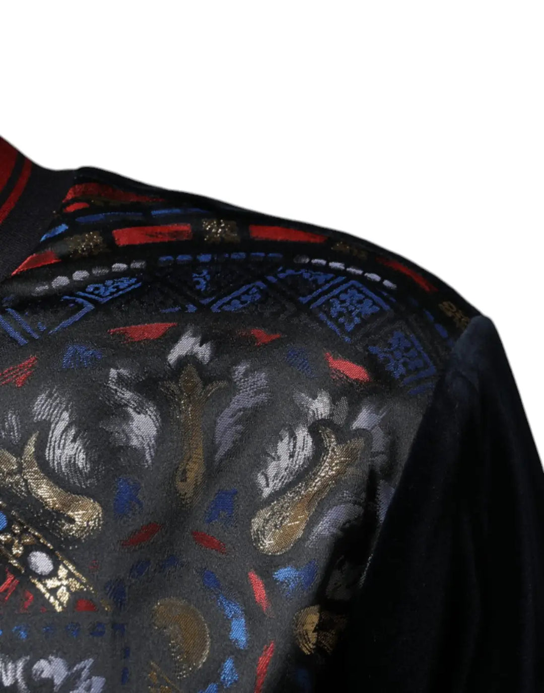 Dolce &amp; Gabbana Multicolor Jacquard Crew Neck Sweatshirt Sweater