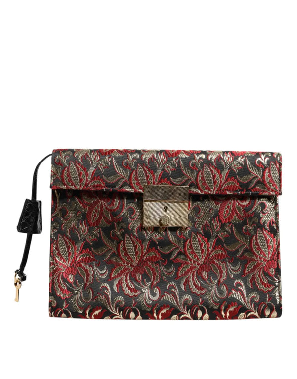 Dolce & Gabbana - Multicolor Jacquard Floral Document Briefcase Bag