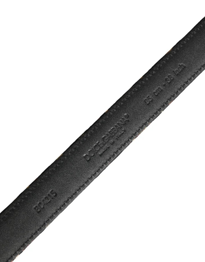 Dolce &amp; Gabbana Multicolor Jacquard Silver Metal Buckle Belt