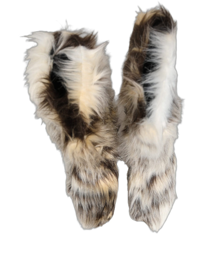 Dolce &amp; Gabbana Multicolor Knee High Faux Fur Boots Shoes