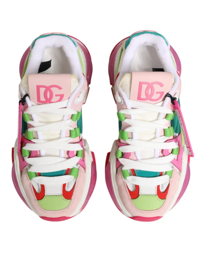 Dolce &amp; Gabbana Multicolor Leather Airmaster Low Top Sneaker Shoes