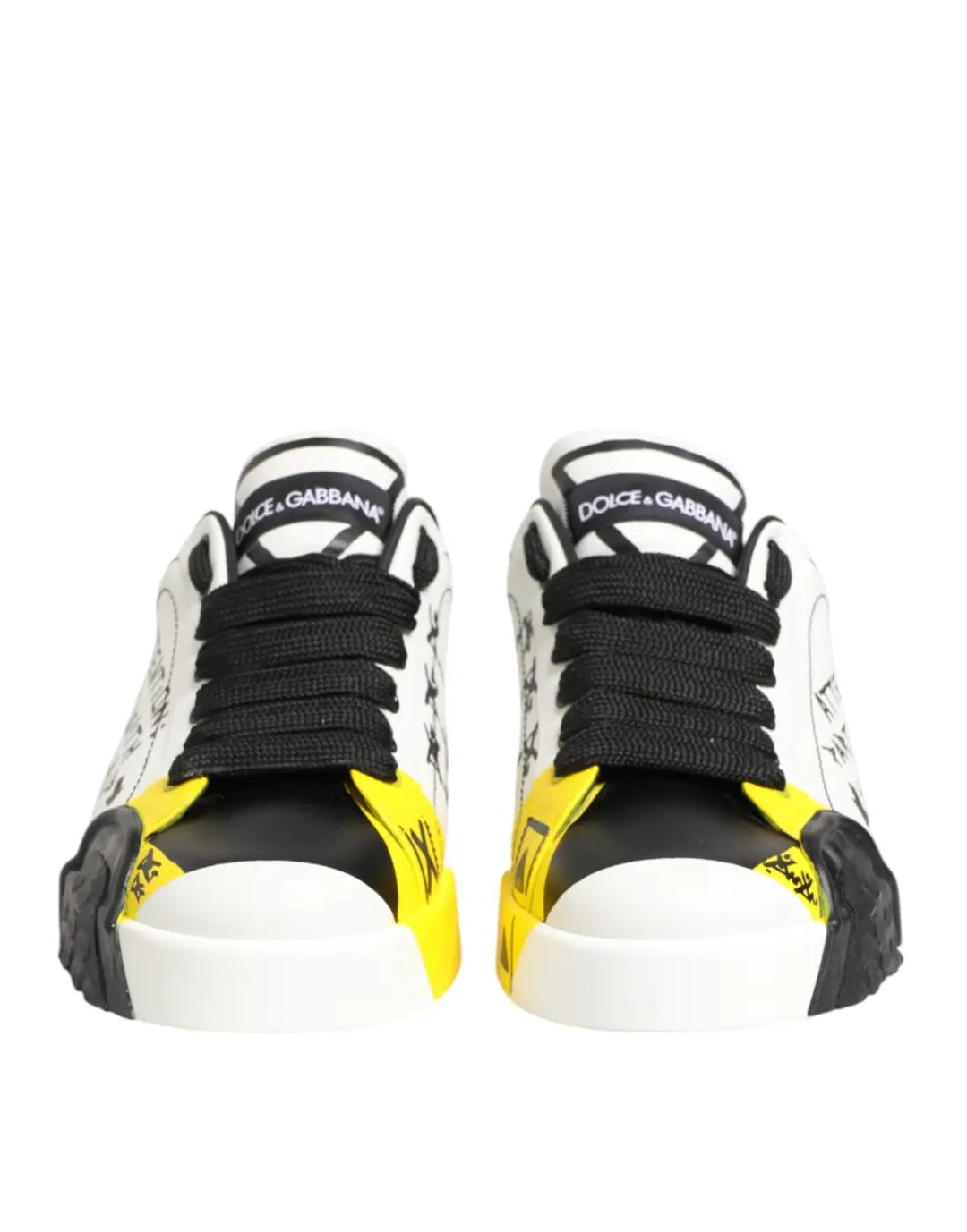 Dolce &amp; Gabbana Multicolor Leather Graffiti Low Top Sneakers Shoes
