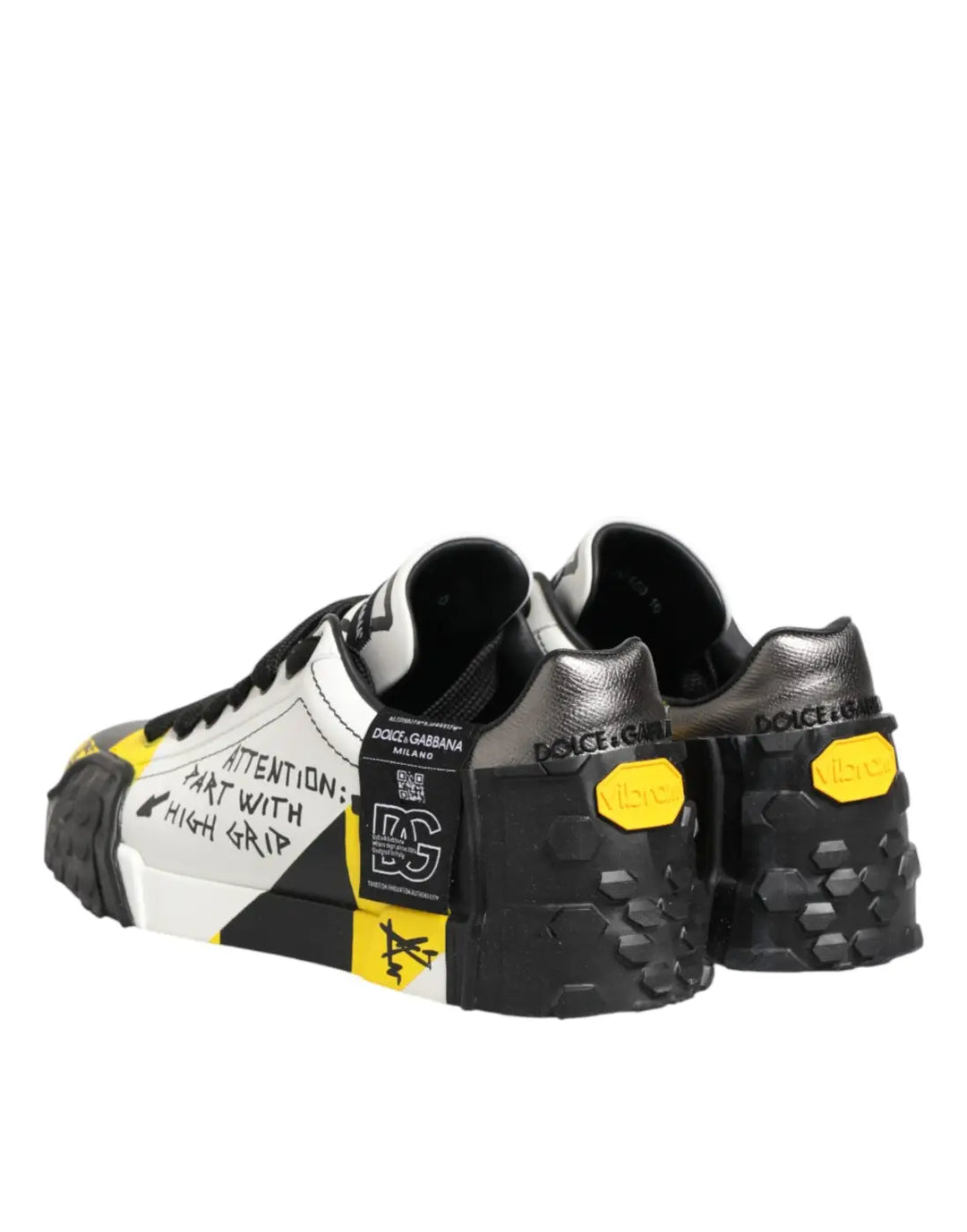 Dolce &amp; Gabbana Multicolor Leather Graffiti Low Top Sneakers Shoes