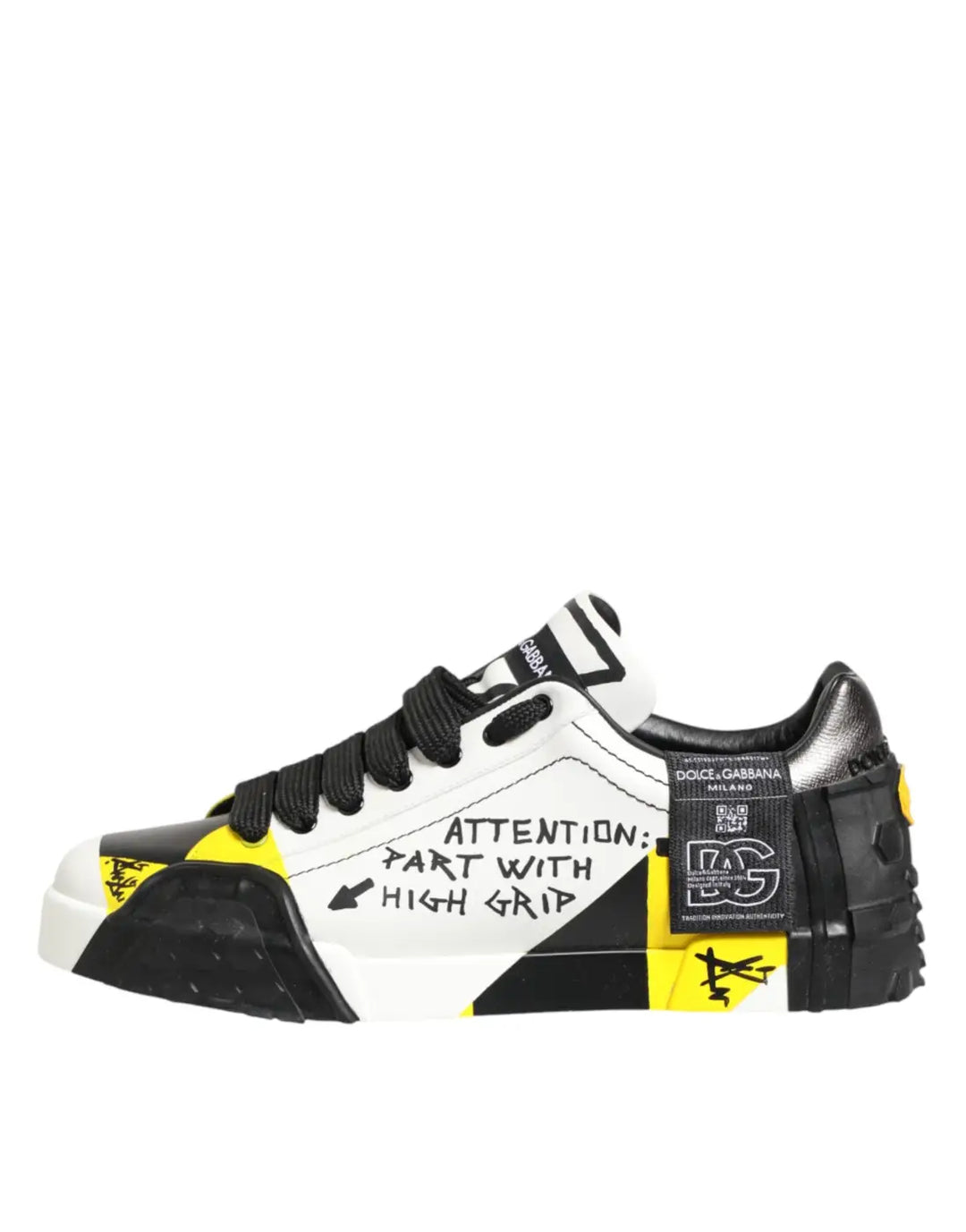 Dolce &amp; Gabbana Multicolor Leather Graffiti Low Top Sneakers Shoes