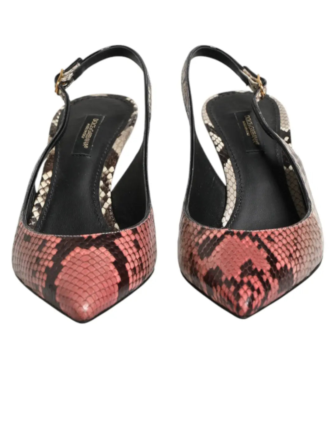 Dolce &amp; Gabbana Multicolor Leather Heels Slingback Shoes