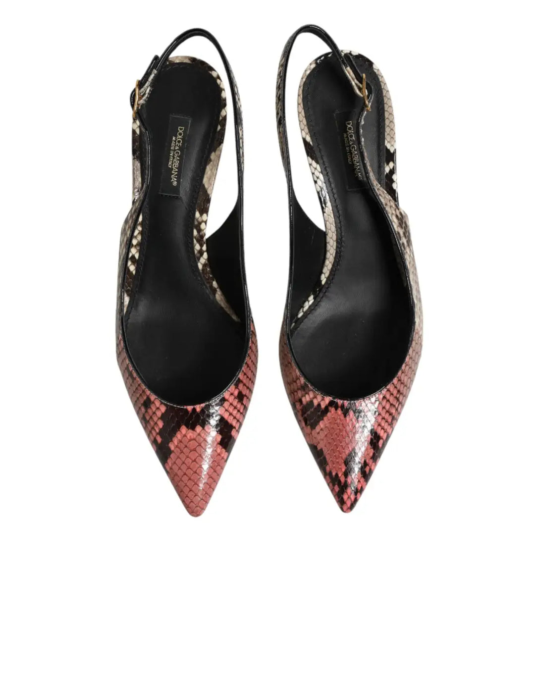 Dolce &amp; Gabbana Multicolor Leather Heels Slingback Shoes