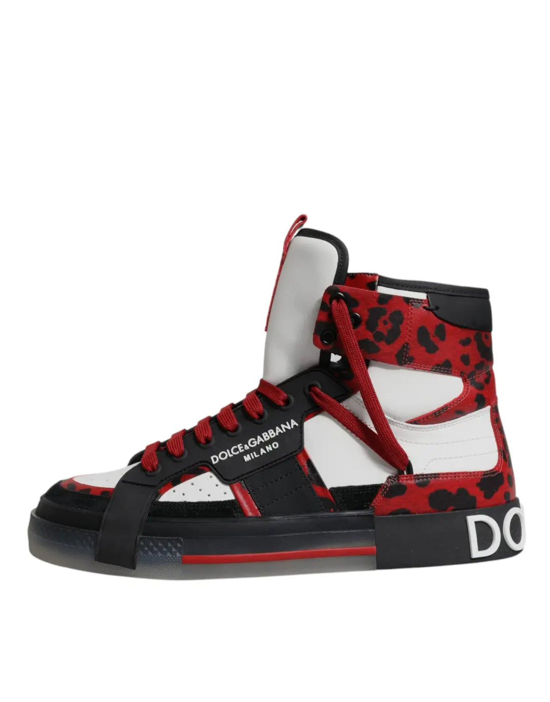 Dolce &amp; Gabbana Multicolor Leather High Top Sneakers Shoes