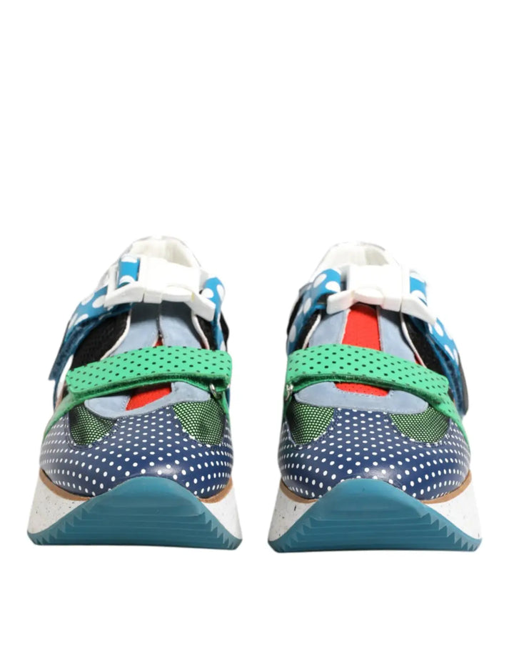 Dolce &amp; Gabbana Multicolor Leather Low Top Sneakers Shoes