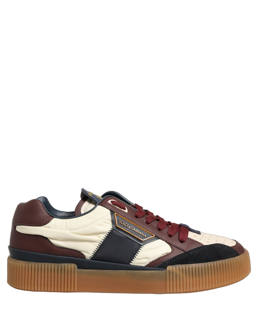 Dolce &amp; Gabbana Multicolor Leather MIAMI Low Top Men Sneakers Shoes