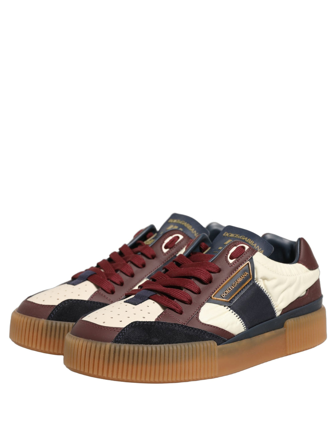 Dolce &amp; Gabbana Multicolor Leather MIAMI Low Top Men Sneakers Shoes