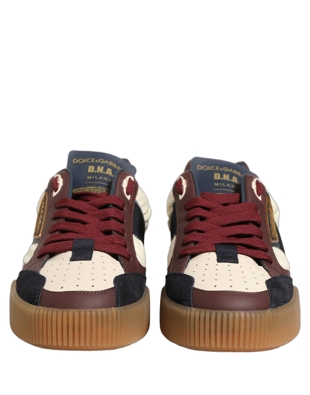 Dolce &amp; Gabbana Multicolor Leather MIAMI Low Top Men Sneakers Shoes