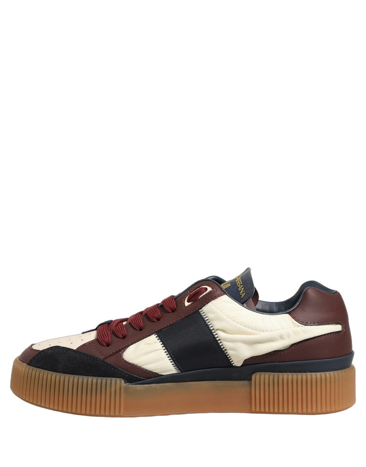 Dolce &amp; Gabbana Multicolor Leather MIAMI Low Top Men Sneakers Shoes