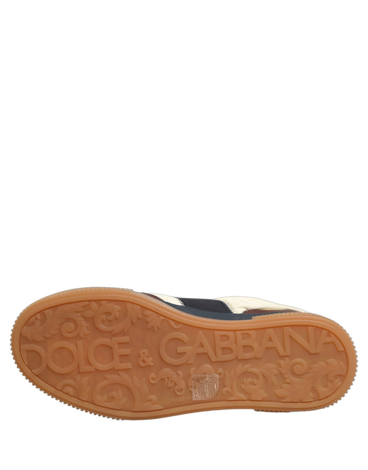 Dolce &amp; Gabbana Multicolor Leather MIAMI Low Top Men Sneakers Shoes