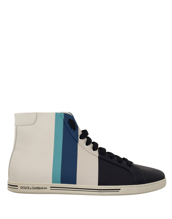 Dolce &amp; Gabbana Multicolor Leather Mid Top Sneakers Shoes