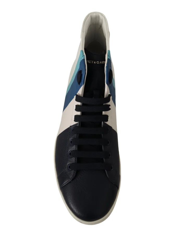Dolce & Gabbana Multicolor Leather Mid Top Sneakers Shoes