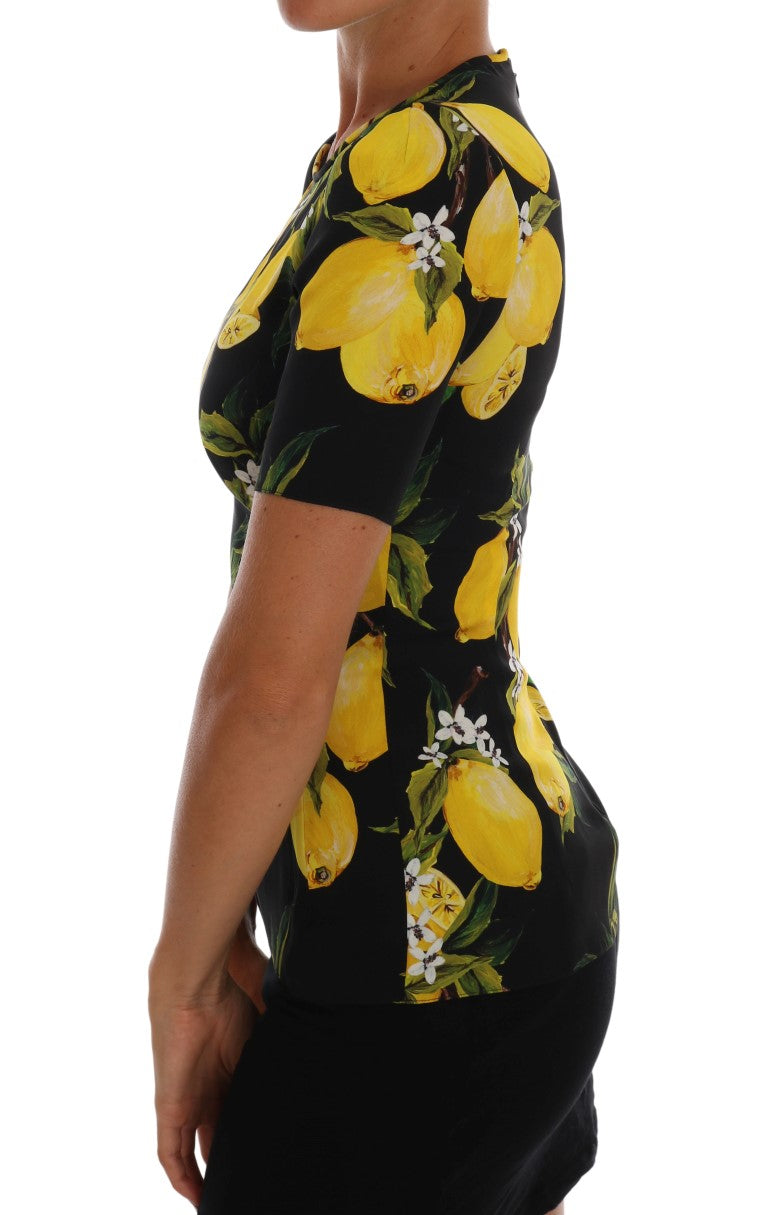 Dolce &amp; Gabbana - Multicolor Lemon Silk Stretch T-Shirt
