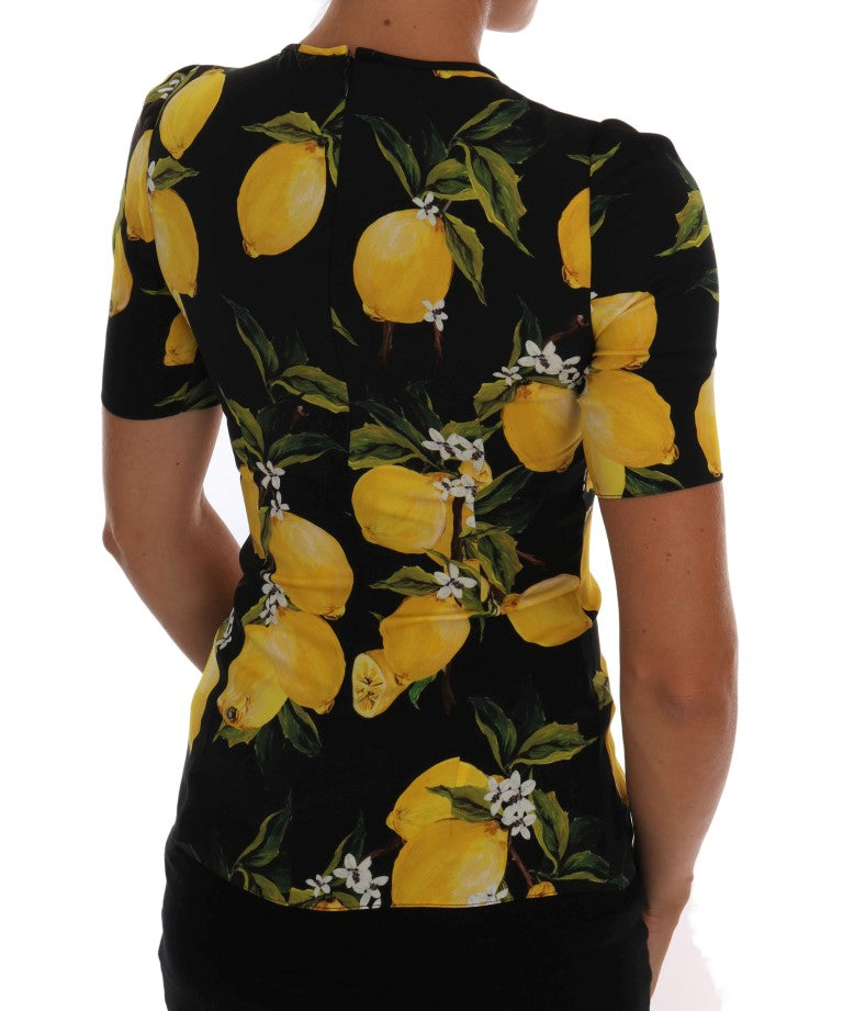 Dolce &amp; Gabbana - Multicolor Lemon Silk Stretch T-Shirt