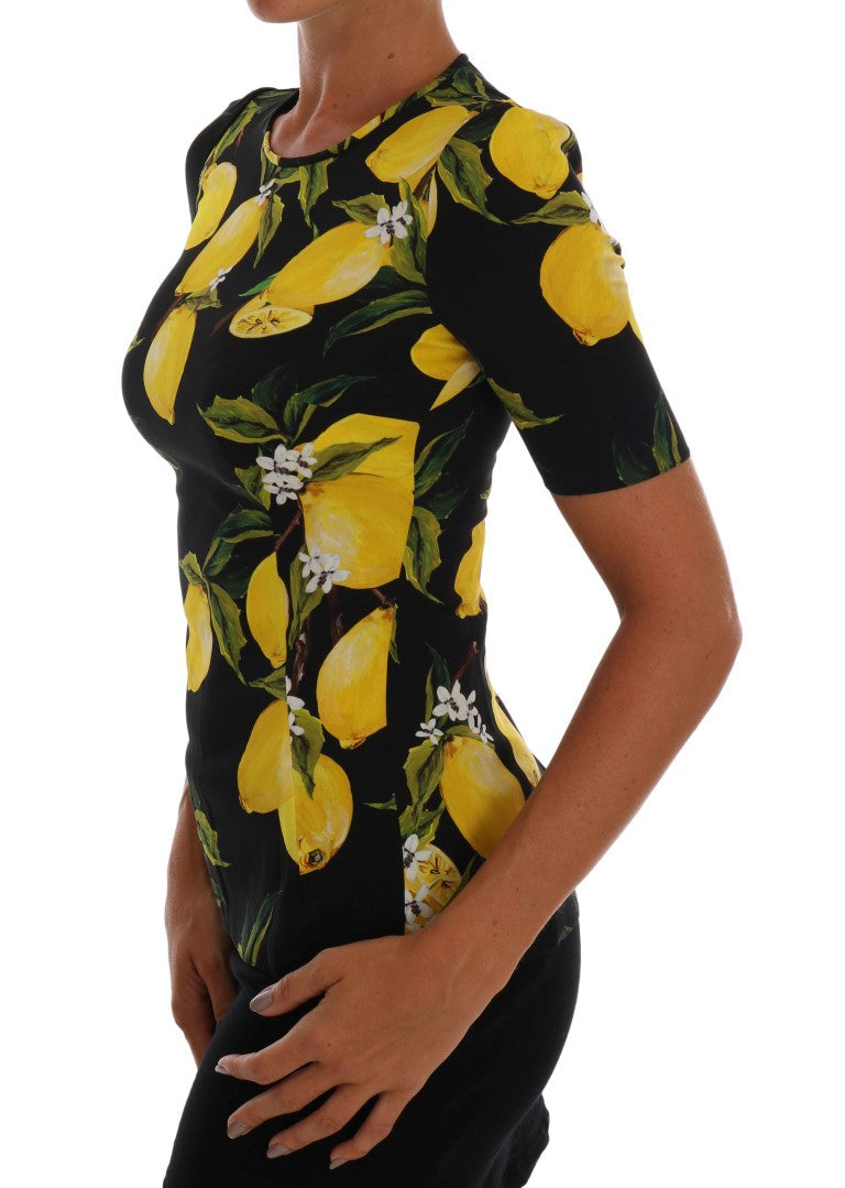 Dolce &amp; Gabbana - Multicolor Lemon Silk Stretch T-Shirt