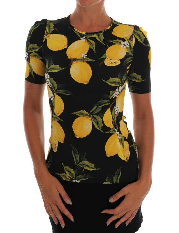 Dolce & Gabbana - Multicolor Lemon Silk Stretch T-Shirt
